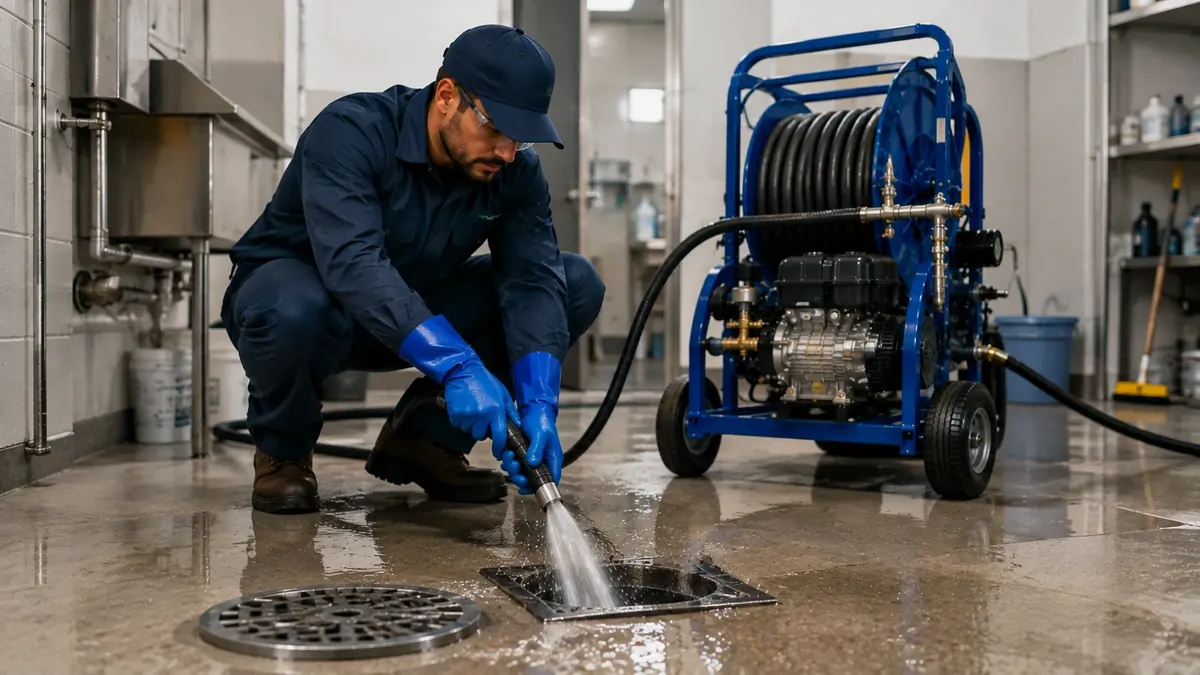 Floor Drain Hydro Jet Cleaning in Brentwood